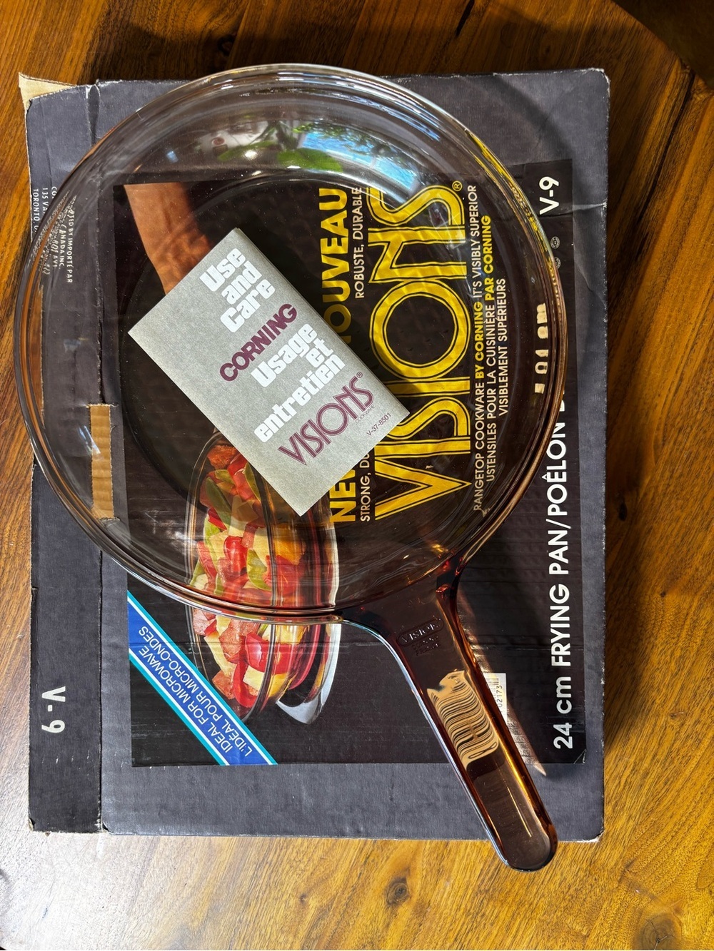 Visions Corning France 24 cm amber glass frying pan with original box - Picture 7 of 9